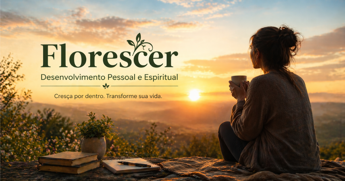 Cenário de natureza ao amanhecer representando desenvolvimento pessoal e espiritual no Florescer