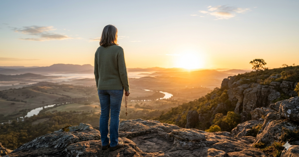 Deus vai te surpreender: pessoa olhando o horizonte com fé e esperança em um novo começo Deus