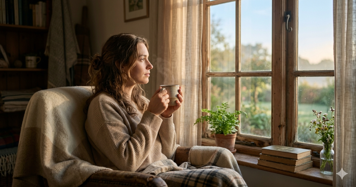 Oração da manhã com pessoa orando ao nascer do sol
