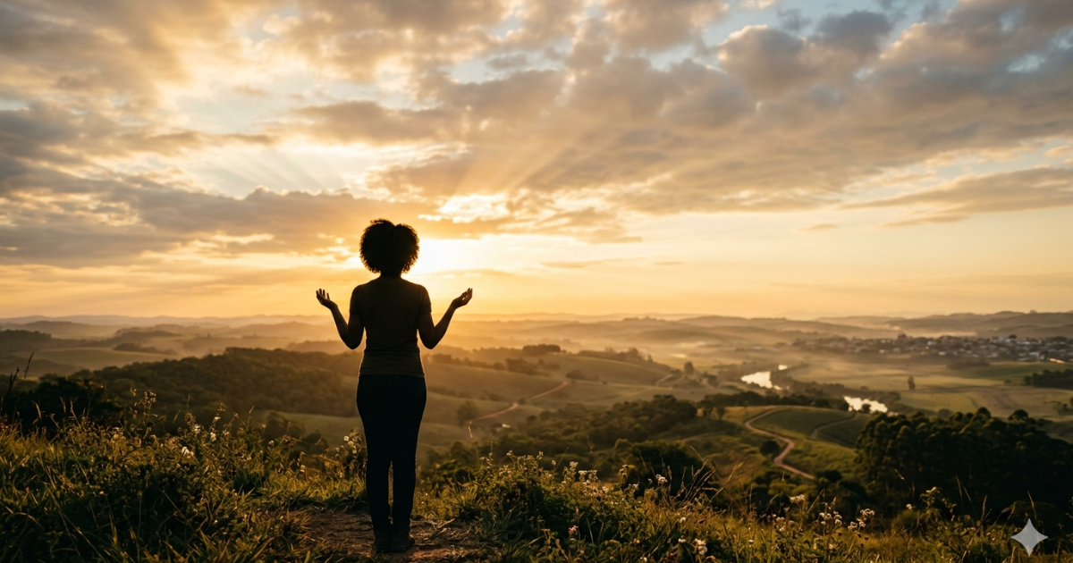 Bom dia com Deus para WhatsApp com mensagem de fé, esperança e bênçãos ao amanhecer